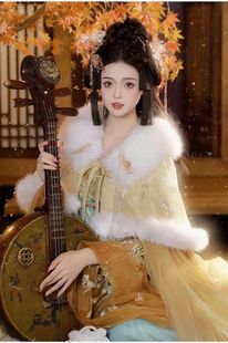 【汉锦记】出租花神绣花双层斗篷汉服女花神系列秋冬外套