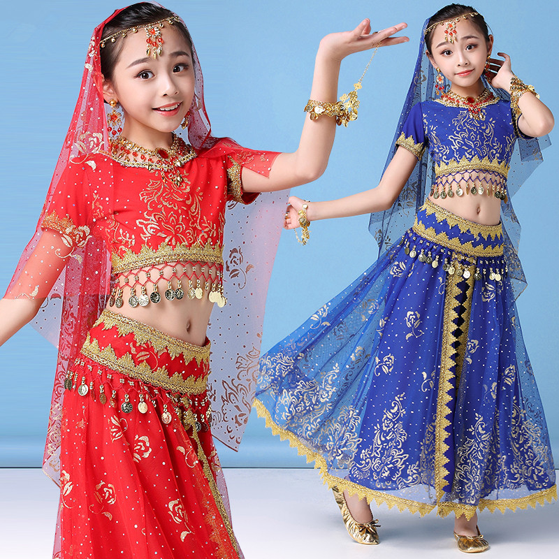 少儿新疆肚皮舞女童印度演出服