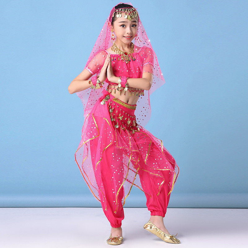 印度舞演出服女儿童新款肚皮舞服装天竺少女民族六一舞蹈女童套装