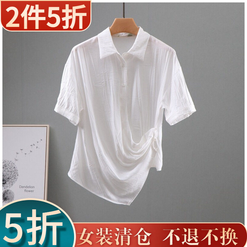 小衫微胖小众法式设计感衬衫图片