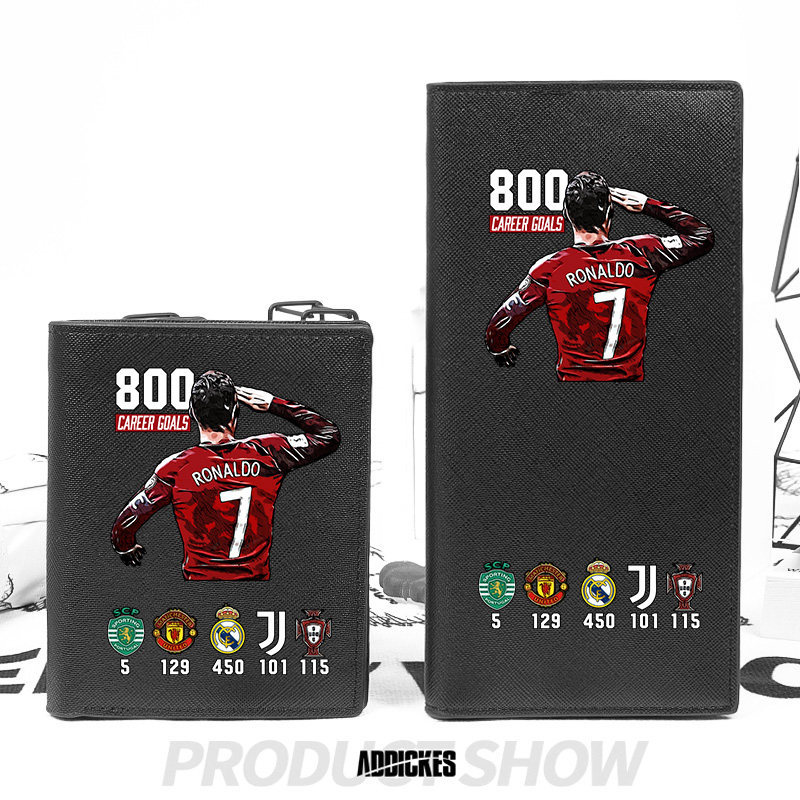 C罗7号足球队梅西联名礼物大容量青少年男士中学生长款钱包潮牌