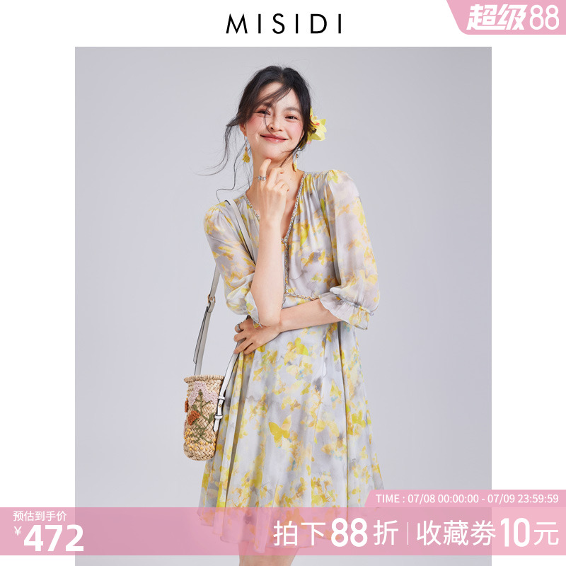 真丝连衣裙女2025夏季新款法式