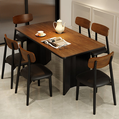 岩板餐桌椅组合小户型家用