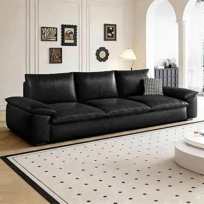 政府补贴蓝色理想新款布艺沙发小户型直排三四人位真皮猫爪皮沙发