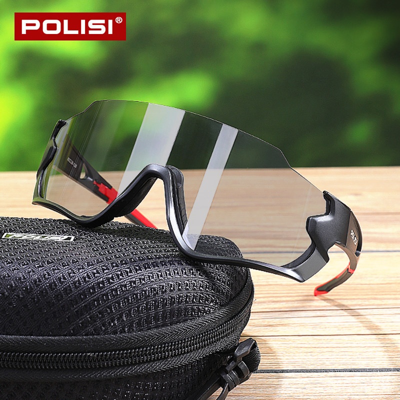 POLISI变色骑行眼镜男专业山地公路车自行车风镜女防风护目镜近视