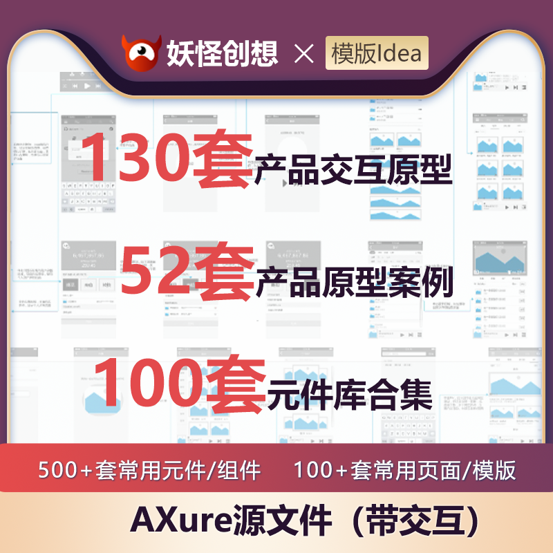 Axure交互设计UX高低保真原型设计产品经理文档rp模版源文件案例