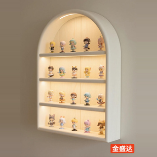 网红创意手办柜挂墙上盲盒桌面收纳展示柜窄壁挂式玩具展示盒