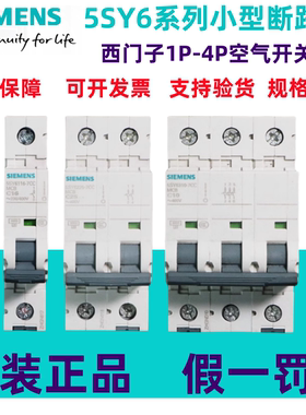 西门子小型断路器5SY6/5SY4/1P/2P/3P/4P/1A-16A-32A微型空气开关