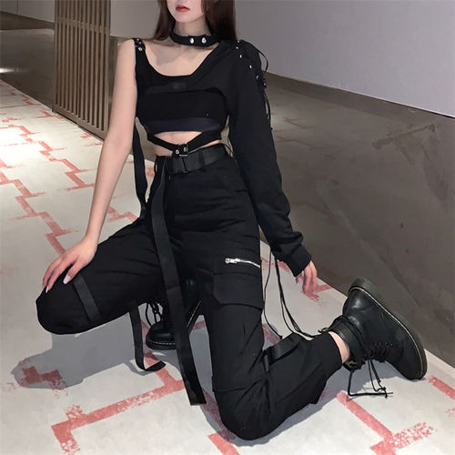 吊带拽姐穿搭街酷女孩背心潮夏