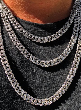 欧美嘻哈金属微镶aaa古巴链