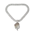 Colored Diamond Silver Queen + Cuban Chain 50Cm*15Mm