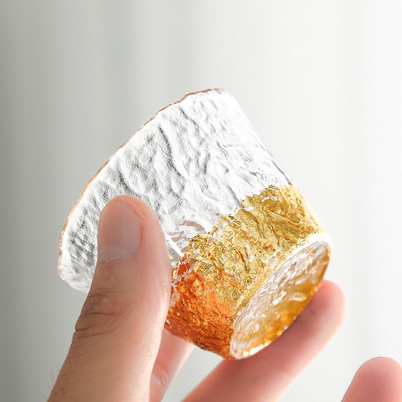 轻奢金箔小酒杯清酒杯套装玻璃分酒器烫酒壶温酒器高档白酒杯酒盅