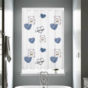 浴室卫生间窗帘免打孔厕所小窗户防窥遮挡帘S防水防走光帘子布