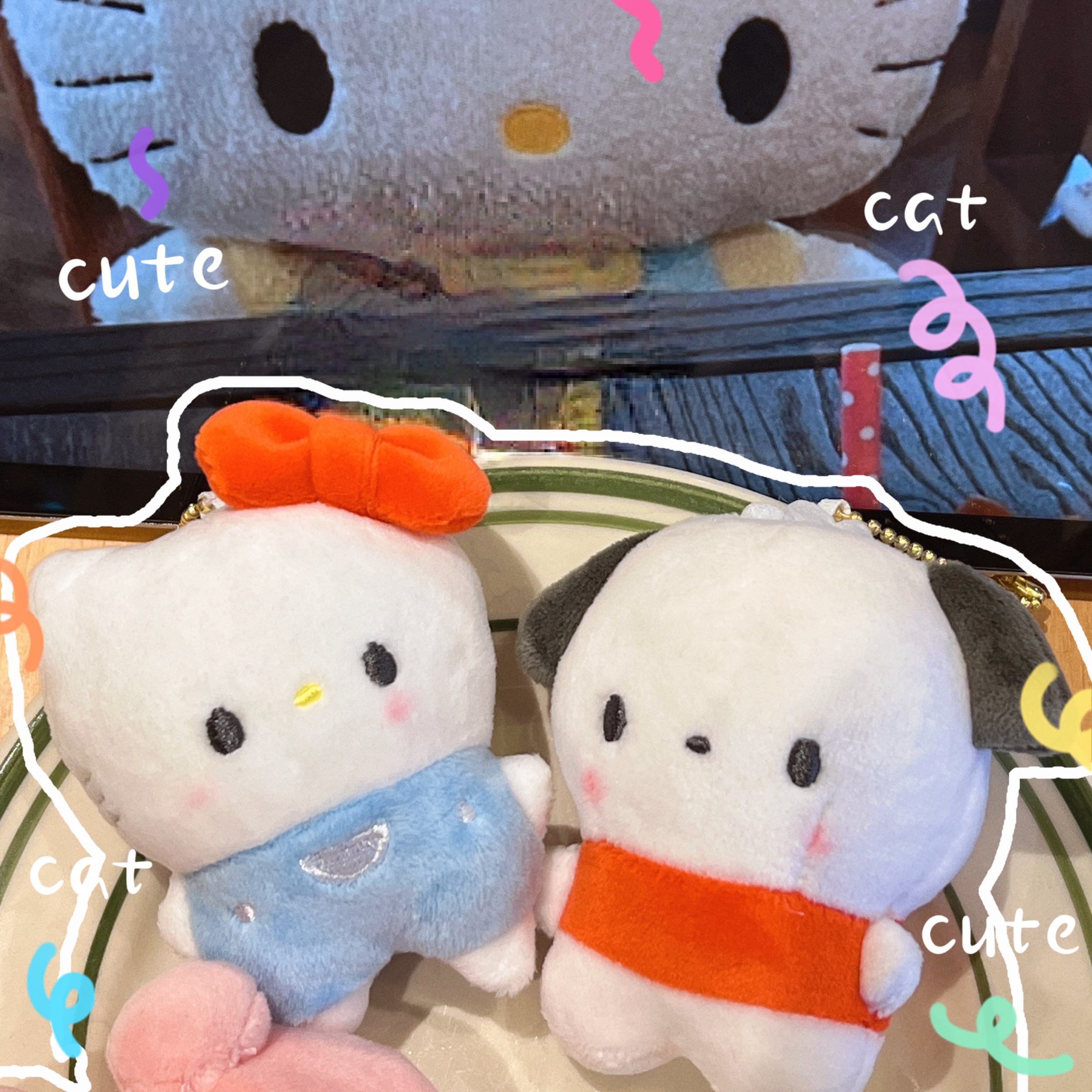 豆豆眼kt猫咪毛绒挂件