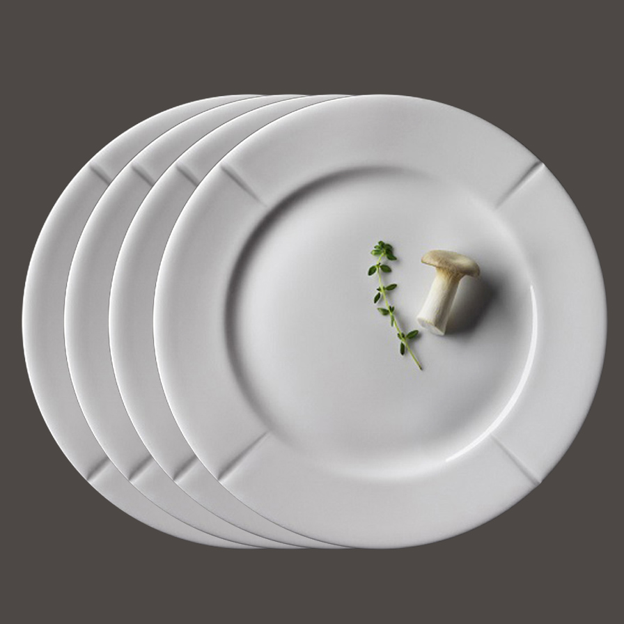 丹麦rosendahl圆形骨瓷餐盘4件套