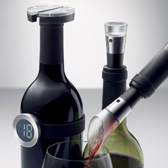 丹麦menu红酒酒具4件套注酒器抽真空酒瓶塞锡箔切割器酒温计进口