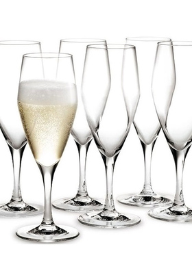 丹麦holmegaard创意北欧无铅水晶玻璃高脚香槟酒杯6件套125ml进口