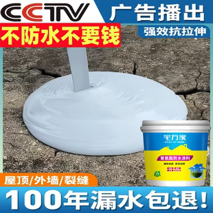 屋顶防水补漏专用材料房顶楼顶裂缝渗水平房外墙防水涂料堵漏王