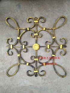 铁艺配件熟铁锻打实心大门配件护栏花配件高端锻打铁花好焊接