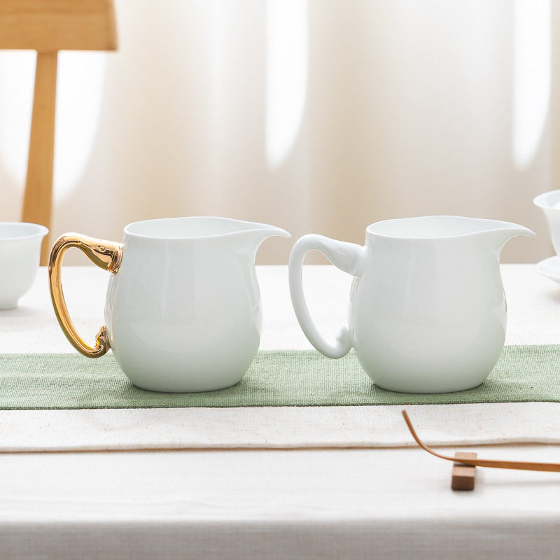 茗凯轩骨瓷薄胎纯白公道杯茶海