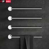 毛巾架卫生间免打孔全铜浴巾架浴室极简风毛巾杆挂架置物架非电热