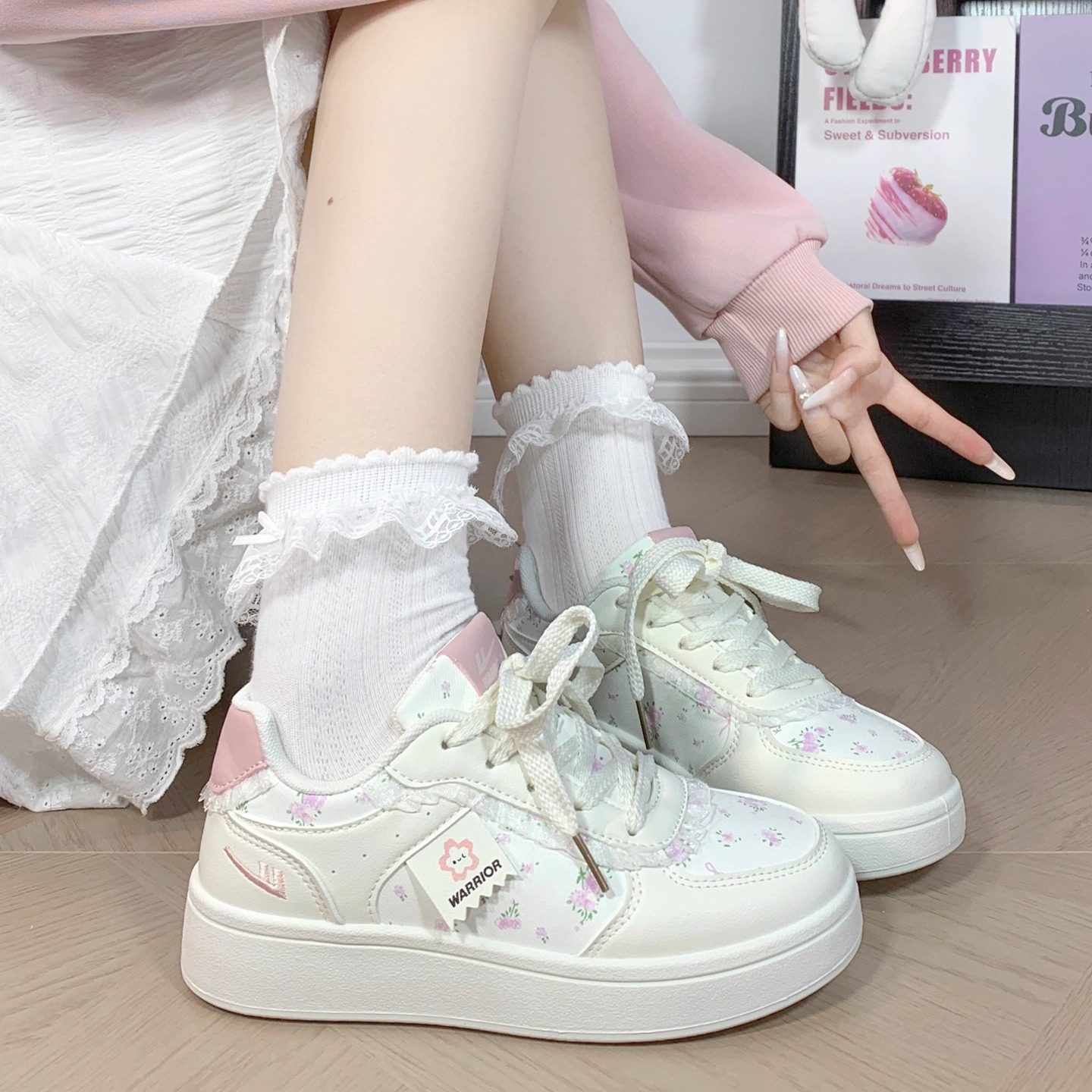 回力女鞋时尚百搭小白鞋女2025秋季新款学生厚底显高休闲鞋板鞋潮,女鞋,休闲板鞋,淘宝优惠券,粉丝福利购,淘宝优惠卷