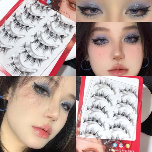 轻欧美浓密塔尖麦穗整条假睫毛自然仿真小恶魔新手一片式LODO洛兜