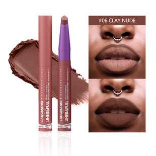 黄黑皮哑光唇线笔旋转式唇笔裸棕色玩妆勾勒唇型欧美女团风口红笔