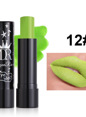 荧光绿口红湖绿色徐伦绿色芭比粉唇膏舞台妆恶搞彩色口红白色黑色