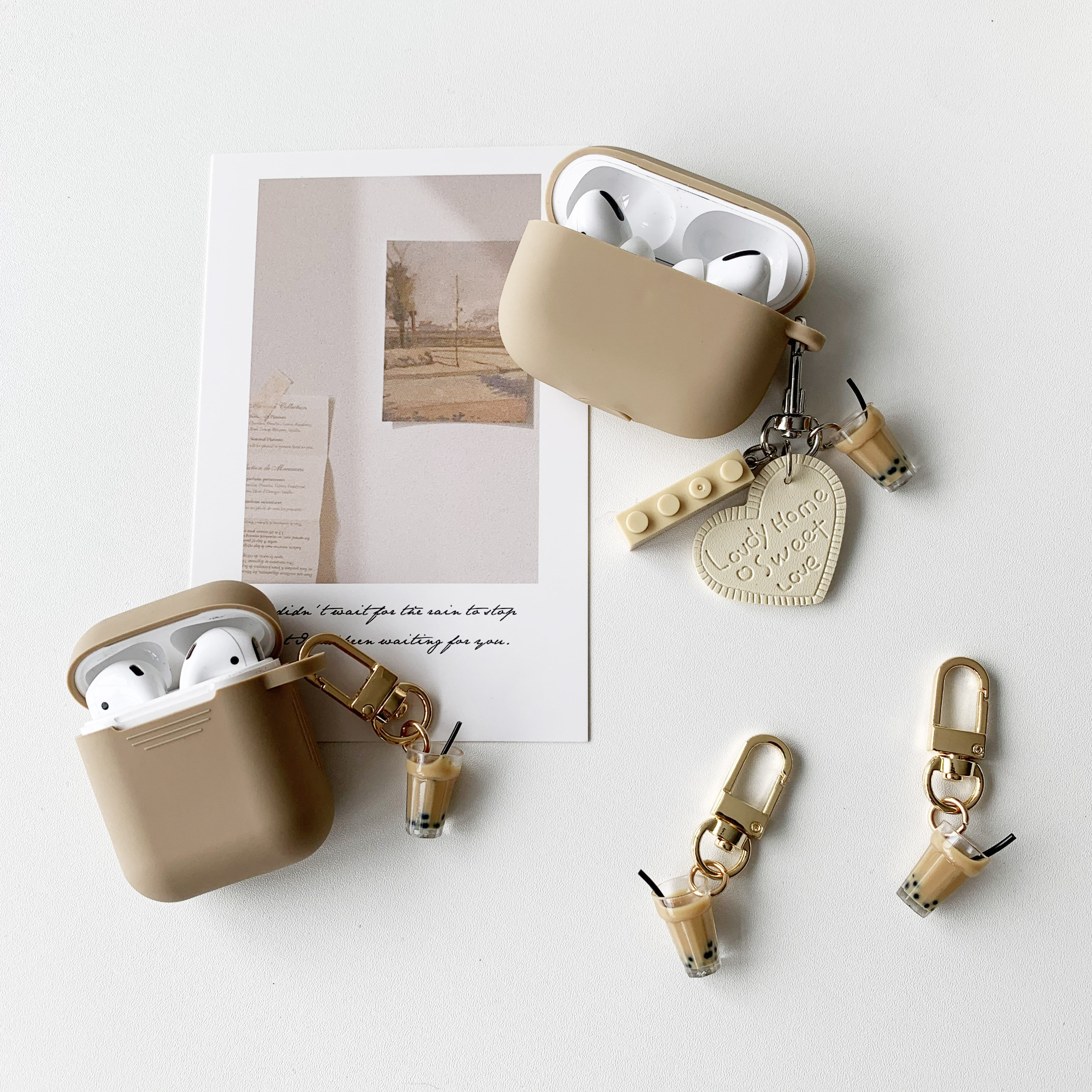 软壳ins奶茶色airpods123代pro保护套珍珠奶茶挂件钥匙扣包包挂饰,3C数码配件,耳机保护套,淘宝优惠券,粉丝福利购,淘宝优惠卷