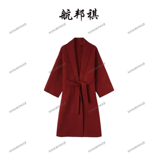 【呼呼严选专享】【绛色漫境】冬季新款气质大衣中长款BQYY2523