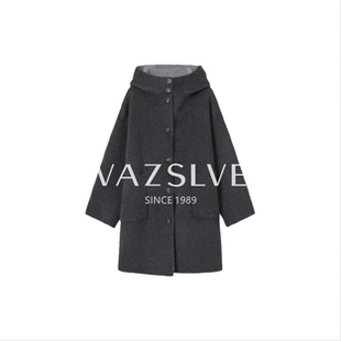 连帽韩系宽松撞色减龄羊毛大衣BQF2507 悠悠奢品 Valkyvia