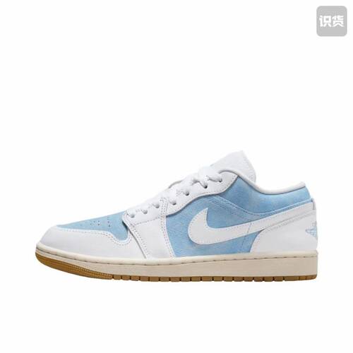 Air Jordan 1 板鞋 运动休闲鞋 复古潮流支撑合成革 女款/旧蓝