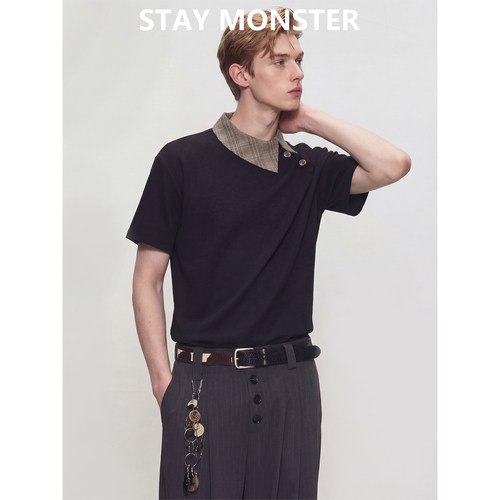 STAYMONSTER“斜襟”polo衫短袖
