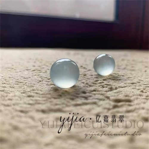 单颗白冰圆珠子散珠晴水玉石手串