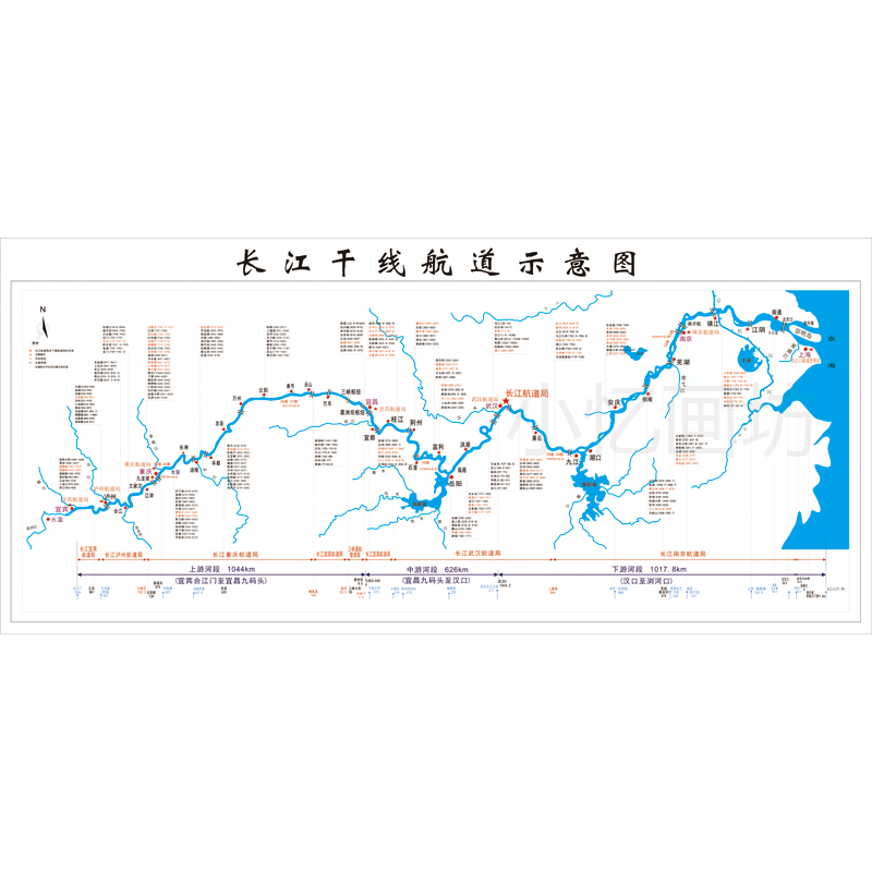 长江干线航道示意图长江航道图长江航运图长江流域港口城市分布图
