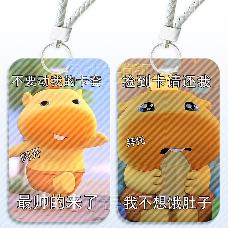 水豚噜噜卡通滑盖硬壳卡套