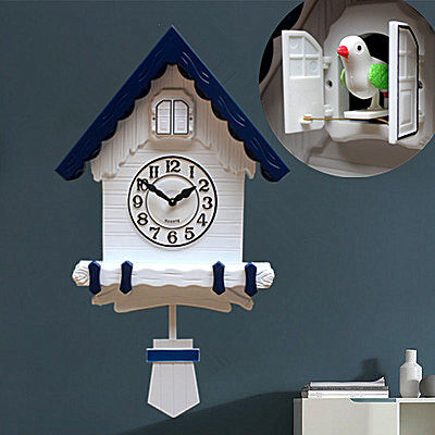 海之星摇摆咕咕钟创意时尚布谷鸟挂钟客厅现代简约整点报时钟家用