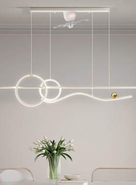 风扇灯饭厅装饰照明直流变频360度摇头节能风扇灯现代简约餐厅灯