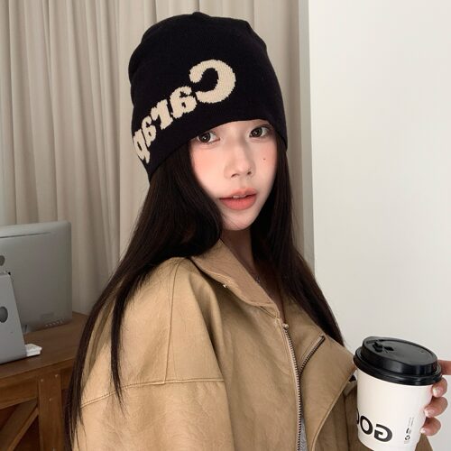 陈奶奶秋冬美式复古包头针织帽女