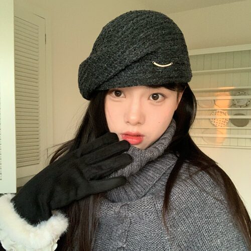 陈奶奶日系小众镂空贝雷帽子女