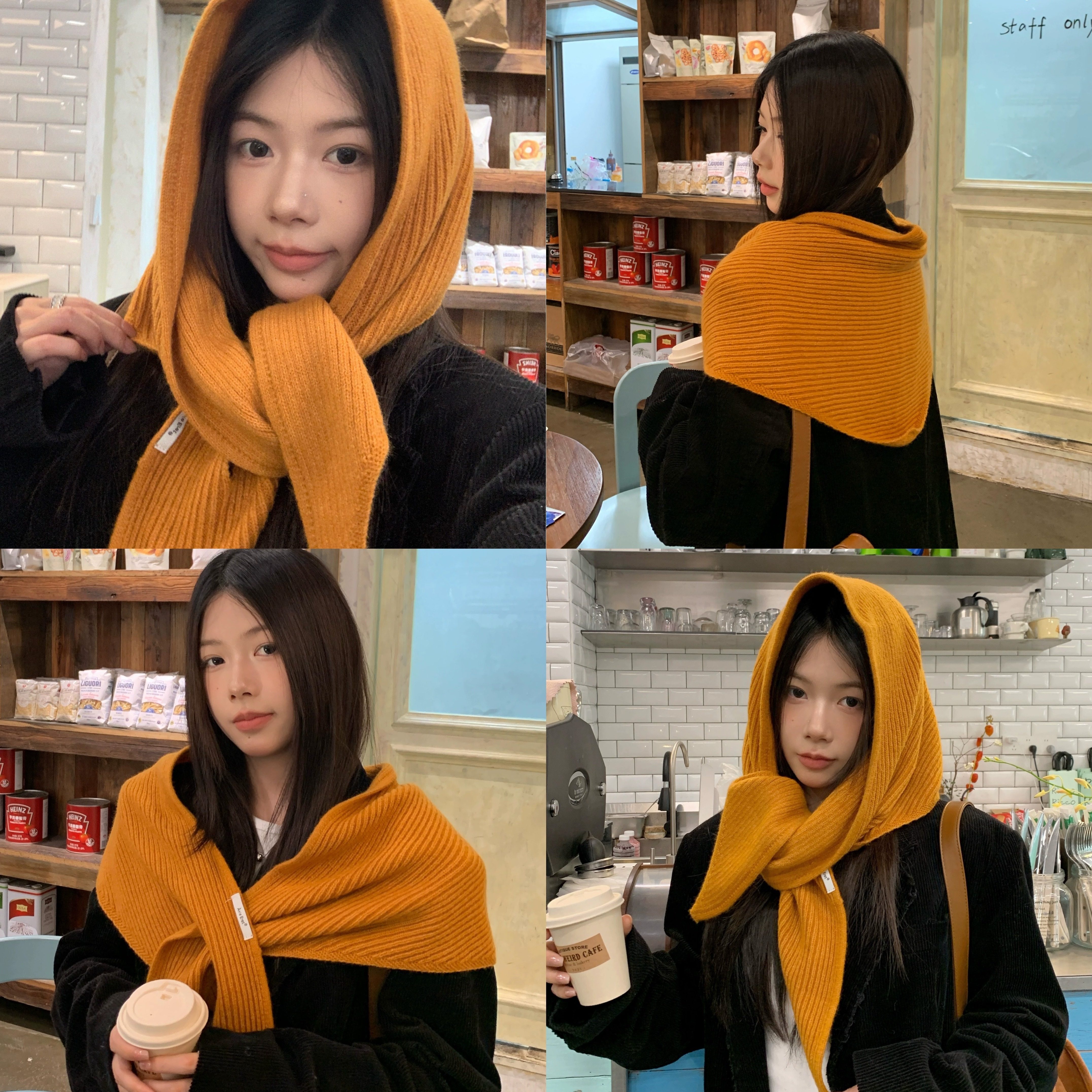 暖糯小太阳！陈奶奶麻花三角巾女纯色保暖亲肤韩版百搭学生厚围巾