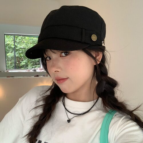陈奶奶复古金属纽扣报童帽女
