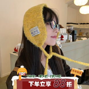 陈奶奶韩系小众羊羔绒绑带耳罩护颈两用女秋冬保暖百搭显脸小围脖