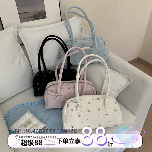 陈奶奶少女感碎花单肩包女