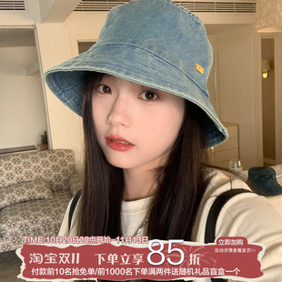 丹宁夏日~帽子女款2026新款牛仔渔夫帽百搭防晒遮阳帽显脸小盆帽