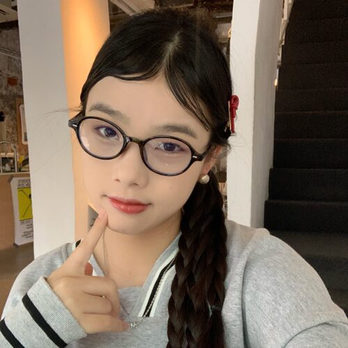 千禧计划~陈奶奶纯欲风辣妹y2k椭圆时髦眼镜框平光镜框女显脸小新