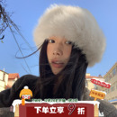 陈奶奶 白色高级感仿貂毛皮草渔夫帽显脸小保暖护耳盆帽 雪国情书