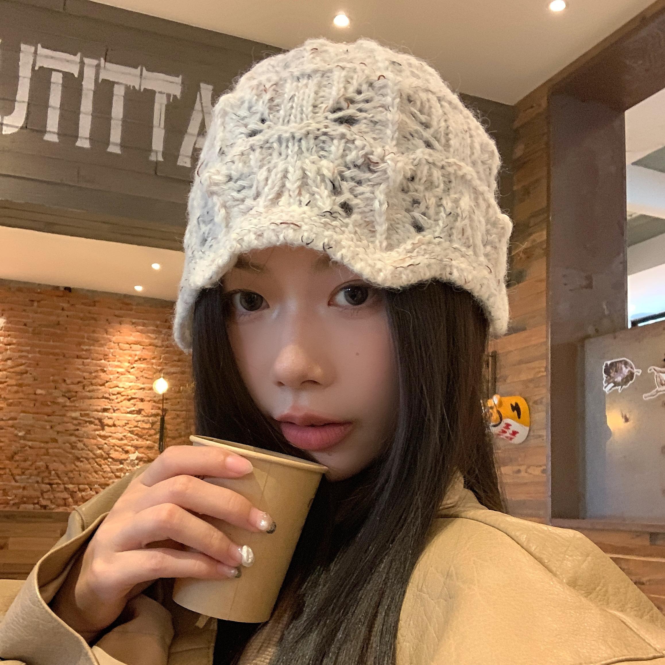 陈奶奶镂空花边包头针织渔夫帽