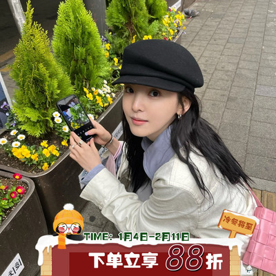 若楠fever同款~陈奶奶法式八角帽